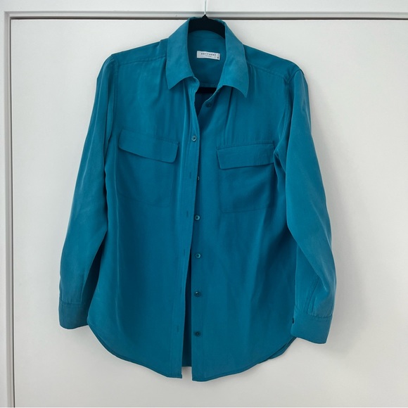 Equipment silk blouse button up shirt with pockets XS - Picture 2 of 9